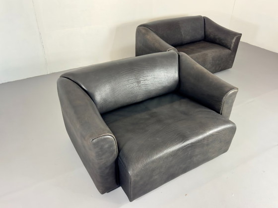 Canapé Vintage De Sede DS 47 en Cuir de Buffle Gris Patiné – Canapés 2 places, Leather (photo 12 of 13)