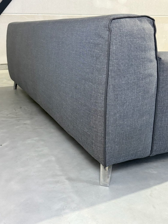 Divano Leolux Oscar con pouf - grigio, Divani 3 posti, Tessile, Metallo, Modern (foto 8 di 9)