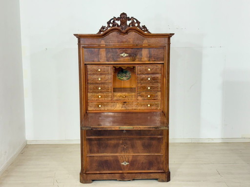 Biedermeier Sekretär / Antiker Schreibschrank / Schrank – um 1880