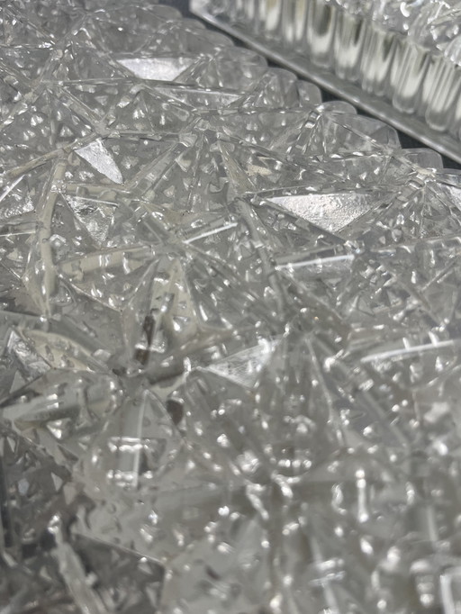 2 lampade da parete vintage BUR in vetro ghiaccio cristallo