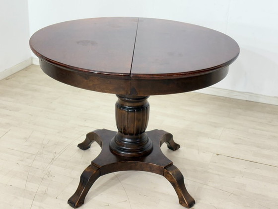 Image 1 of Gründerzeit dining table / round extendable table / kitchen table / vintage dining table
