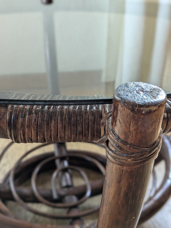Table basse des années 70 – Tables basses, Glass, Rattan (photo 4 of 5)