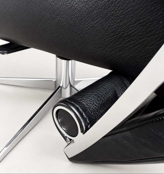 JORI Idaho Medium — Black Leather & Chrome – Adjustable recliner chair (photo 6 of 15)