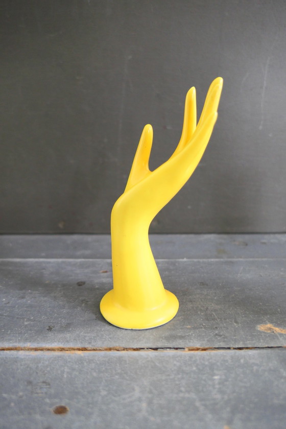 Image 1 of Vaso vintage Solifleur / Porta anelli giallo a mano