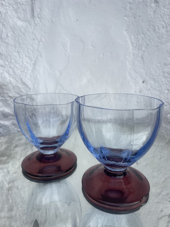 Image 1 of 5 verres italiens bleu violet