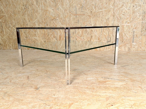 Image 1 of Table basse vintage en chrome et verre des années 1970