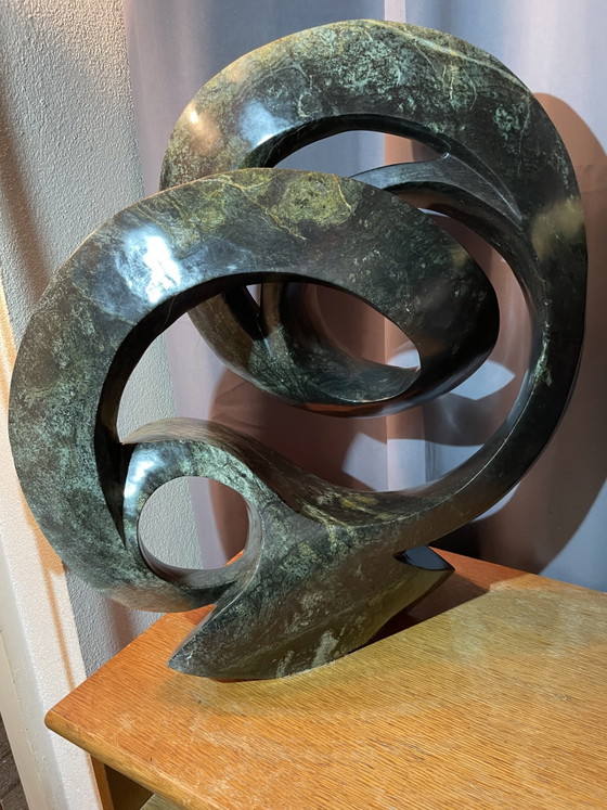 Image 1 of Handmade serpentine Shona sculpture by world-renowned artist Cliff Makore