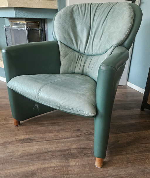 Fauteuil Leolux Excalibur cuir vert