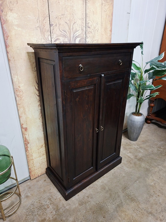 Image 1 of Colonial teak chest of drawers, girls' cupboard, dresser, dimensions: 90x44cm and 140cm high.
