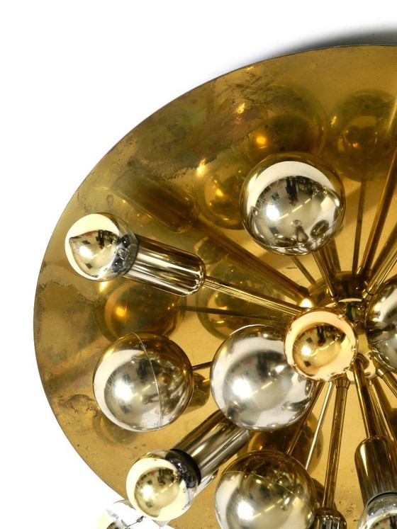 Image 1 of Original 1970s large Cosack Sputnik Space Age ceiling lamp in brass color
