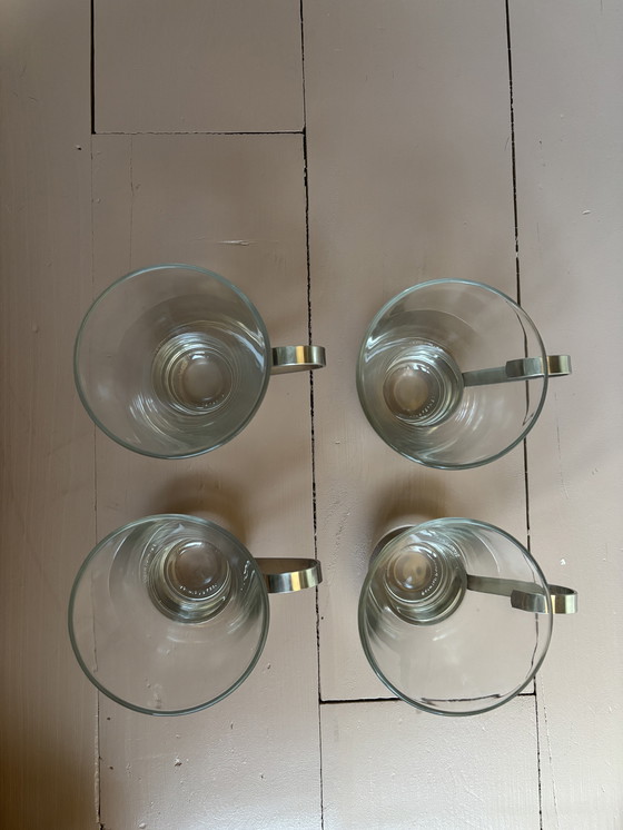 Image 1 of 4 vasos (de té) con asa de acero inoxidable