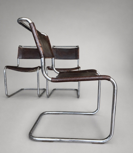 Image 1 of 3x Vintage Mart Stam S33 Cantilever Chair by Thonet