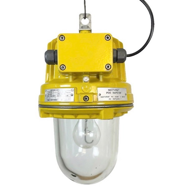 Image 1 of Yellow Industrial Explosion Proof Lamp from Elektrosvit, 1990s