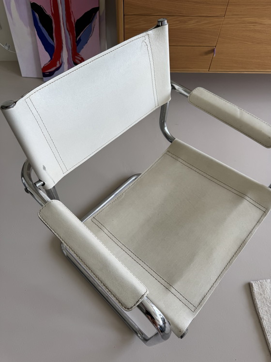 Chaise vintage Bauhaus Buisa avec cadre – Chaises de salle à manger, Chrome, Leather (photo 4 of 5)