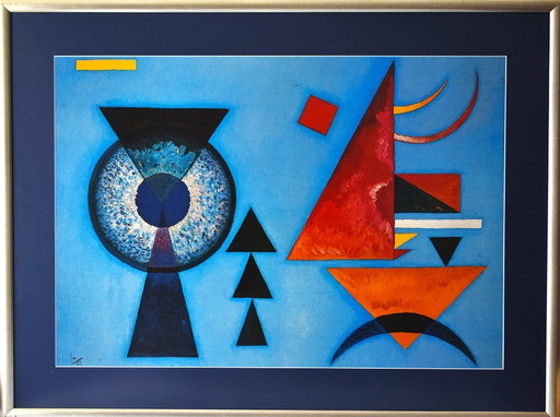 Framed Reproduction: Kandinsky "Soft Hard" - XL Mid - Century Modern Wall Art