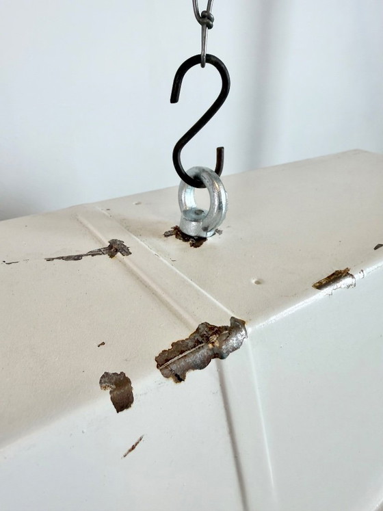 Image 1 of Beige industriële hanglamp met buisarmatuur van Famor, jaren 70