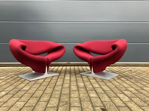 2x Artifort Ribbon by Pierre Paulin Burgundy in Top Condition (Like New)!!
