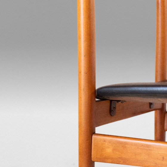 1x Chaises de salle à manger vintage italiennes en bois par Passoni Udine – Skai (photo 10 of 14)