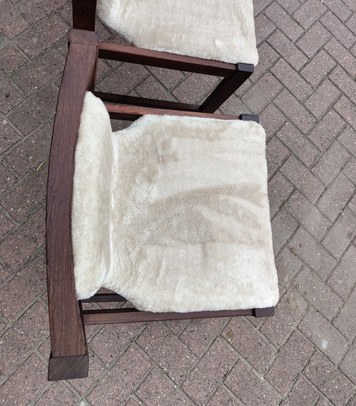 Wengé stoelen herstoffeerd