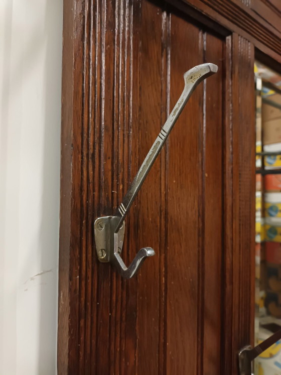 Art Nouveau Coat Rack, Shelving unit, Ceramic, Wood, Brown (photo 8 of 13)