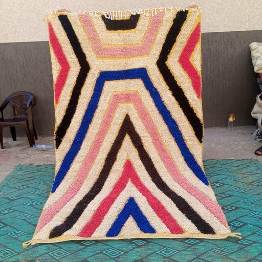 Alfombra tejida a mano de lana natural, artesanía tradicional, diseños coloridos, tamaño 150/250 cm. – Aime Té