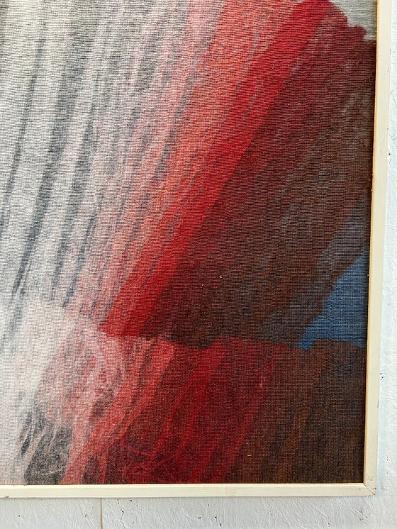 Image 1 of Artwork, Painting, Setting Sun, Painted On Jute, 1980's