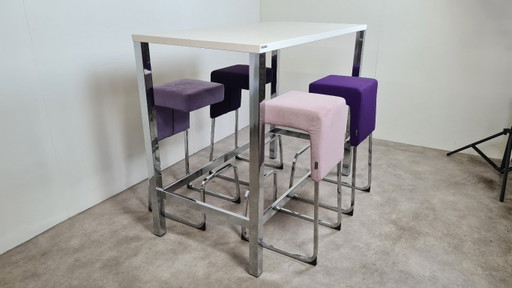 Wiesner Hager design set "Fizz" hoge bartafel + 4x barkruk