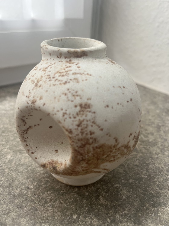Image 1 of Dove ceramic sculpture spherical vase