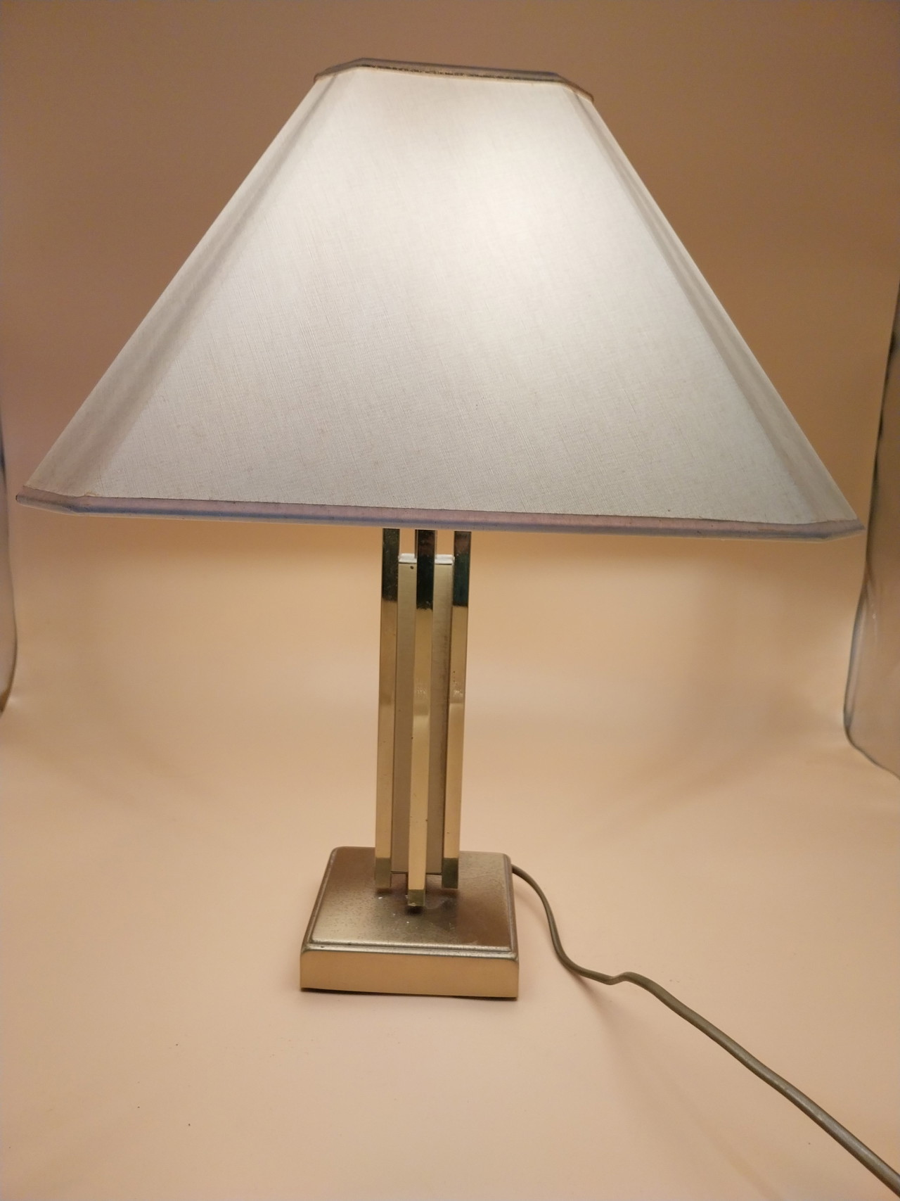 1 x lampada da tavolo in ottone nello stile di Willy Rizzo DeKnudt anni '80