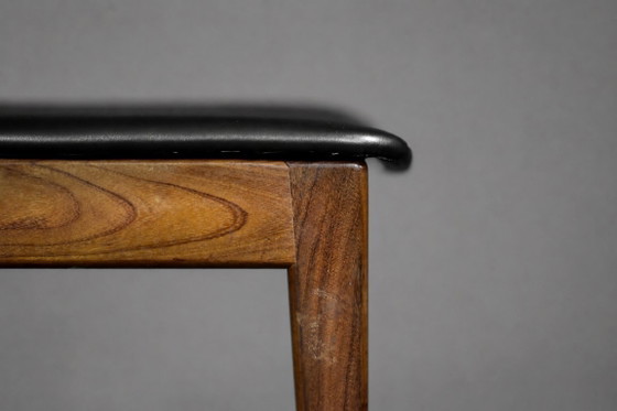 Image 1 of Sedie da pranzo scandinave in stile Mid-Century Modern, in teak e vinile, anni '60, set da 4