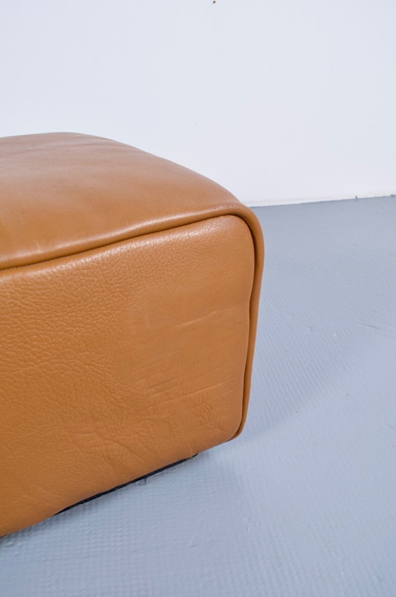 Image 1 of PAR DE REPOSAPIÉS/PUFS DE CUERO MARRÓN DS-47 DE SEDE PUBLISHER, DÉCADA DE 1970