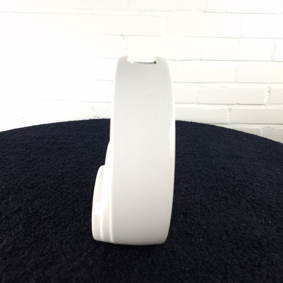 Image 1 of Vintage Memphis Milano vase circa 1980s white ceramic