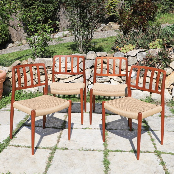 Image 1 of Teakhouten stoelen, model 83, van Niels Otto Møller, 1960