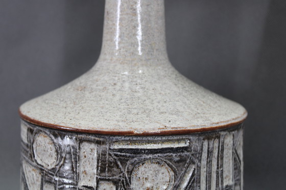 Image 1 of 1970er Keramik-Tischlampe von Axella mit Lampenschirm aus Stoff, Dänemark
