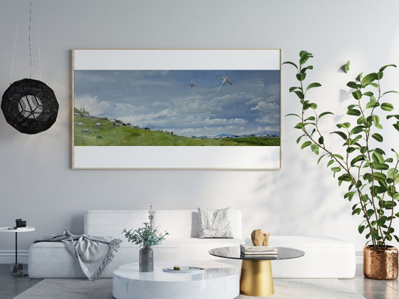 Original Oil Painting Contemporary Art Landscape Big Walk – Paintings & Drawings, Canvas (photo 3 of 7)
