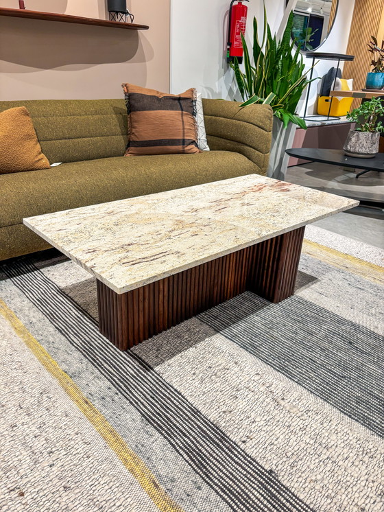 Image 1 of Walnut/granite coffee table