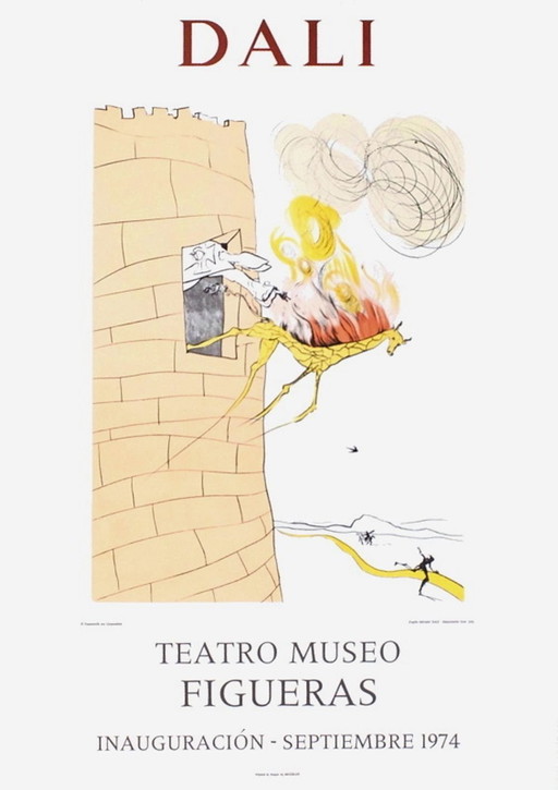 Salvador DALI Expo 74 - Teatro Museo Figueras Inauguracion 7 cartel original 197