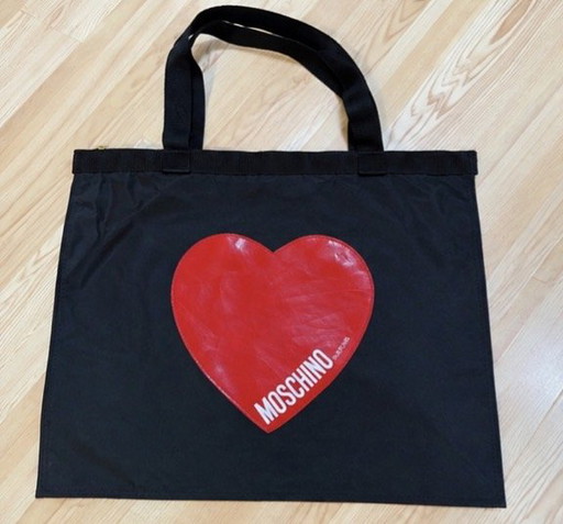 Moschino Beach Bag/Shopper Black With Red Heart – NEW – schoudertassen, Nylon (photo 2 of 5)