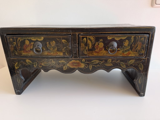 Authentiek Chinees Kang Tafeltje – bijzettafels, Metal, Wood