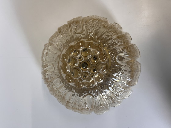 Image 1 of Fischer-Leuchten plafondlamp Mid Century amber goud jaren 70