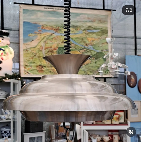 Image 1 of Lampada a sospensione vintage Dijkstra Danish Design in metallo Space Ace Bowl.