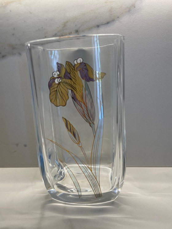 Image 1 of Vase en cristal décoré à la main - Années 60/70