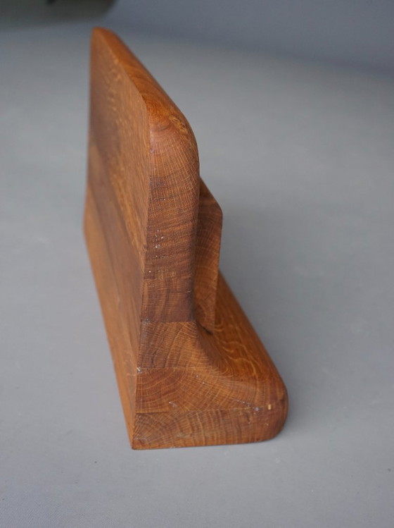 Image 1 of Klein, brutalistisch eikenhouten wandplankje, jaren 1950