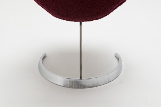 Image 1 of  Sculptural "Scimitar" Dining Set in Burgundy Bouclé - Boris Tabacoff