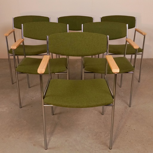 Chaises Gijs van der Sluis des années 1960 nouvellement rembourrées