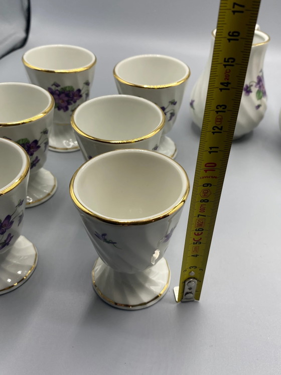 Service à café en porcelaine décoré de violettes et de dorures - Mazagrans – Vaisselle (photo 9 of 10)