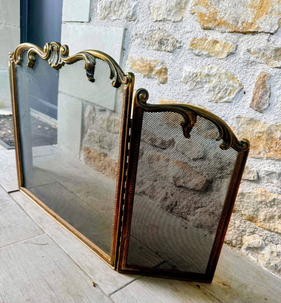 Parascintille in ottone stile Luigi XV – Oggetti decorativi, Metal, Brass, Art Nouveau (photo 4 of 8)