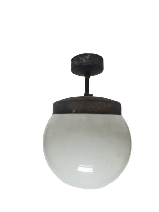 Vintage Communist Pendant Lamp, Poland, 1970s – hanglampen, Glass, Metal