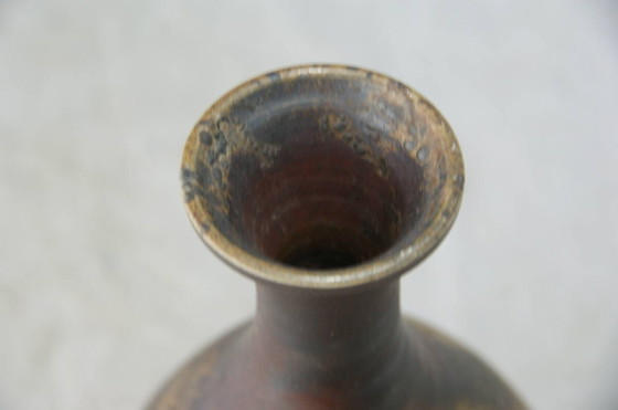 Image 1 of Antieke Japanse keramiek Bizen Ware bloemenvaas, Shunkoen, met originele doos