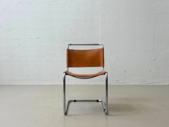 Fauteuil cantilever recouvert d'un magnifique cuir cognac – Leather (photo 5 of 17)